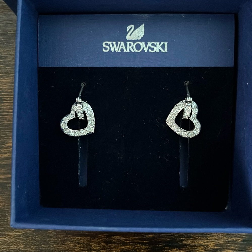 Heart dangly earrings from Swarovski